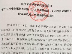 泰州荣鼎弹簧钢线有限公司环评验收公示